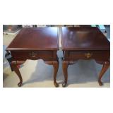 2 Wood Broyhill End Tables 22x27x22.5"H-Good Cond