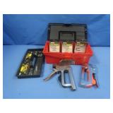 Staple Guns,Staples,Plastic Tool Box-12.5x6.5x5"H