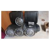 Car Seat,4 Pontiac Tempest Hubcaps,Vintage Car