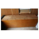 Lg Wooden Chest on Wheels,74x18.5x26"H
