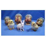 Ceramic Turkeys,Chicks&Bunny