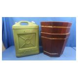 2 Wooden Planters,16"&13"H,5 Gal. Utility