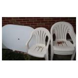 Plastic Patio Table w/4 Plastic