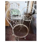 4 Metal Patio Chairs w/Cushions