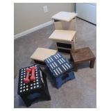 2 Plastic Step Stools,1 Wooden StepStool,2