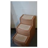 Plastic,Carpeted Pet Stairs-156x25.5x23"H