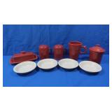 Fiestaware-Mugs,S&P Shaker,Sugar Bowl,Butter dish