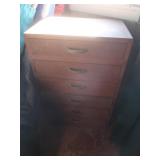6 Drawer Wood Storage Chest w/Contents