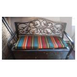 Metal Park Bench w/Cushion-50x24x32"