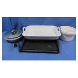 Enamel Baking Pan,Ceramic Bowls,Skillet