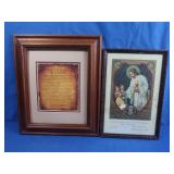 2 Wooden Framed Religious Pictures