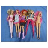 5 Barbie Dolls