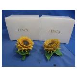 2 Lenox Porcelain Flowers