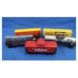 K-Line Hopper,Box,Gondola Cars,Caboose