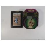 Empty Pokemon tin and empty edition 1 pack
