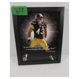 8 X 10 Framed Troy Polamalu Picture with quote
