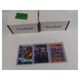 Lot of 2 boxes of 250+ Football and Baseball