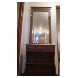 Hall Tree w/Marble Top&Mirror-25.5x13Dx75