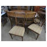 Oval Wood Dining Table w/6 Upholstered