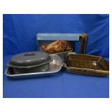 Anchor Hocking Buffe Dish,Enamelware Roaster&more