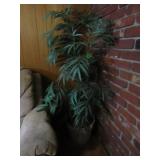 Artificial Bamboo Silk Plant w/Wicker Basket