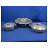Vintage Alum Serving Dishes&Cake Platter