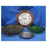 Amber&Green Candy Ashtray/Dishes&Wall Clock