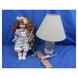 Desk Lamp,Porcelain Baby Doll