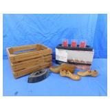 Vintage Wooden Cobbler Shoes, Candle Holders