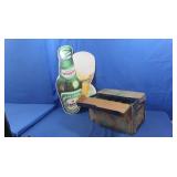 Metal Heineken Beer Sign 17x29.5"&23 Rolling Rock
