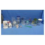 Glass Mugs,Glass Tumblers,Lighted Pabst Blue