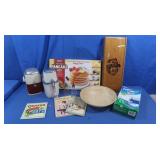 Vintage Ice Crushers,Pancake Pan,Wooden Bowl&more