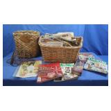 Wicker Craft Basket w/Craft & Collectors