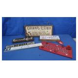Various Wood Wall Hanging Signs