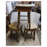 3 - 18" high Wood Stools