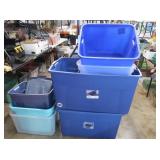 Misc Plastic Totes,incl 45 Gal&18 Gal