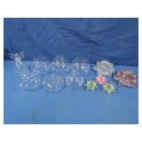Asst. Clear Glass Items & Candle Holders