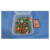 Vintage Glass Marbles incl Shooters,and deck of