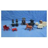 Vintage Amish S&P Shaker Cast Iron Figures & more