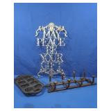 Vintage Cornbread Mold,Christmas Sign&Hanging Coat