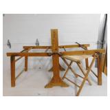 Antique Wood Folding Bench Wringer