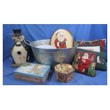 Christmas Decor Pillows Snowman Birdhouse