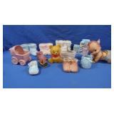 Vintage Baby Crawl Away Doll, Baby Ceramics