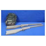 2 Wood Carved Toy Guns 29"&Sm Camo Backpack