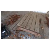 72x56x28 Wooden Picnic Table w/ attached bench