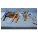 Hammers, hacksaw, pliers & other tools