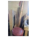 Vintage Red Vinyl Swivel Bar Stool 30"h & various