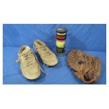 Nike cleats-size 9.5, Rawling baseball glove &