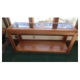Oak Sofa Table w/glass Top 52x25x16"