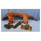 Leather Gunbelt and 3 holsters